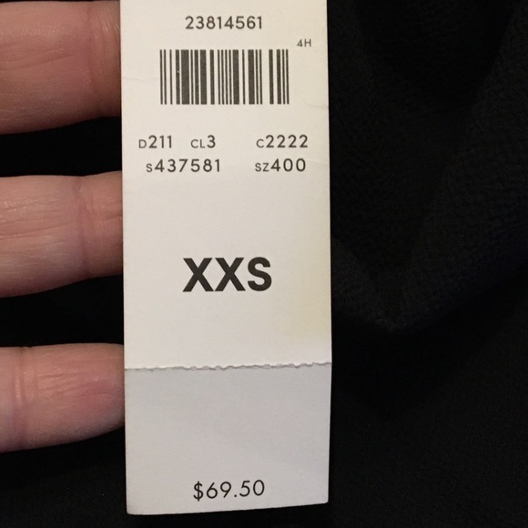 Ann Taylor Petite Mock Neck Tie Waist Tunic Black XXS NWT - Picture 8 of 9